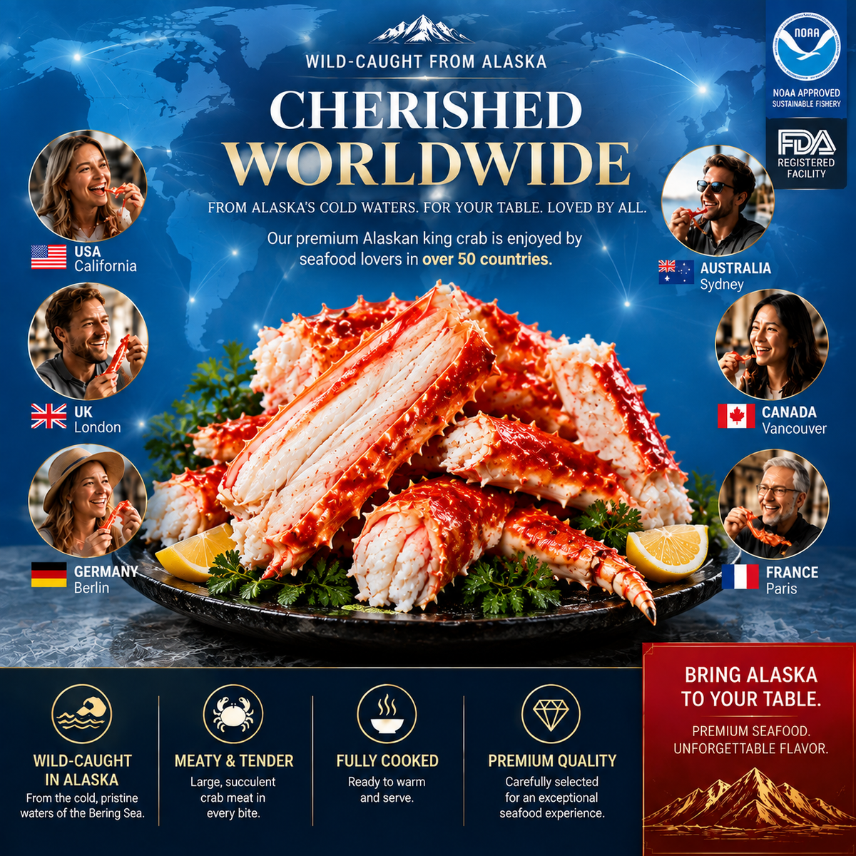 🦀Wild Red King Crab Legs for Premium Seafood Feast - Family & Holiday Meals-YOE